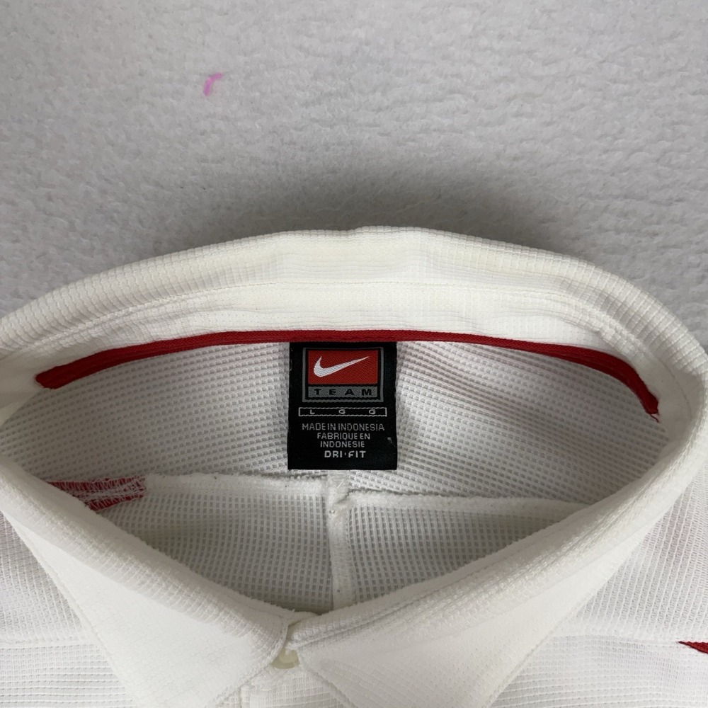 Nike Illinois State Redbirds Polo Shirt Mens Large White Dri Fit Team Golf - Picture 2 of 8